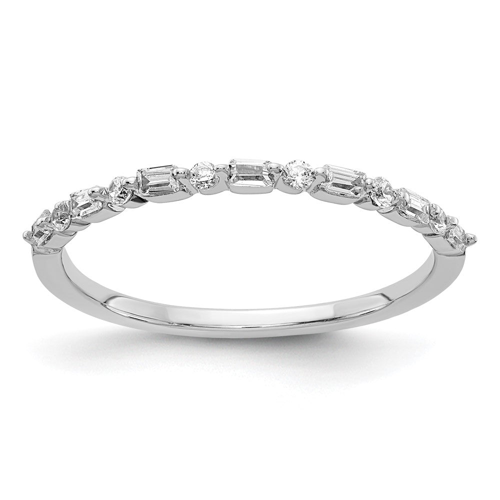 Image of ID 1 Solid 14k White Gold Fancy Simulated CZ Band