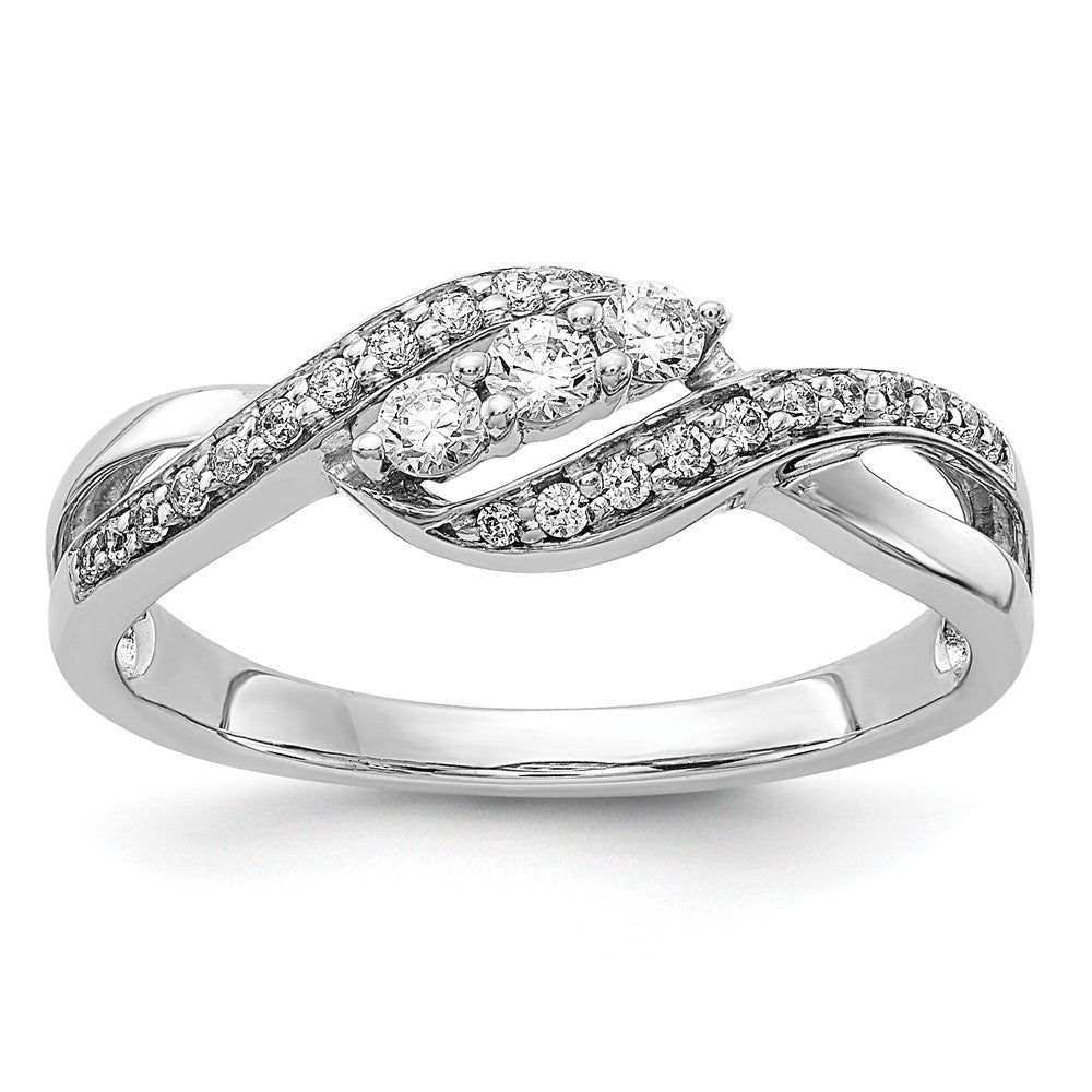 Image of ID 1 Solid 14k White Gold Simulated CZ Fashion Ring