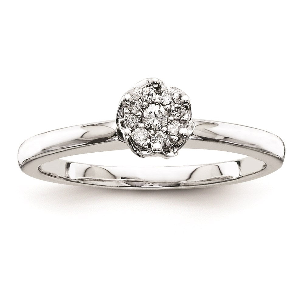 Image of ID 1 Sterling Silvadium Belle Amore Diamond Engagement Ring