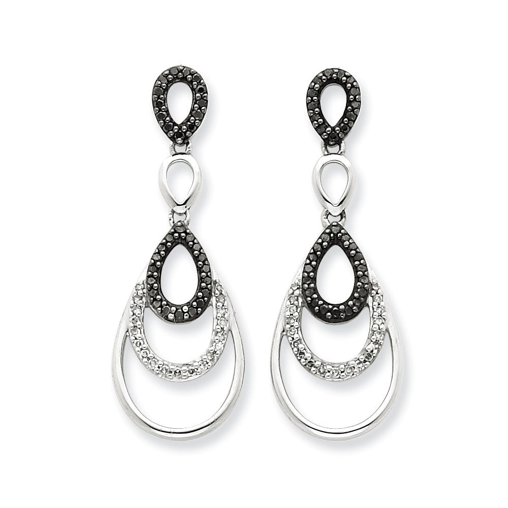 Image of ID 1 Sterling Silver Black & White Diamond Earrings