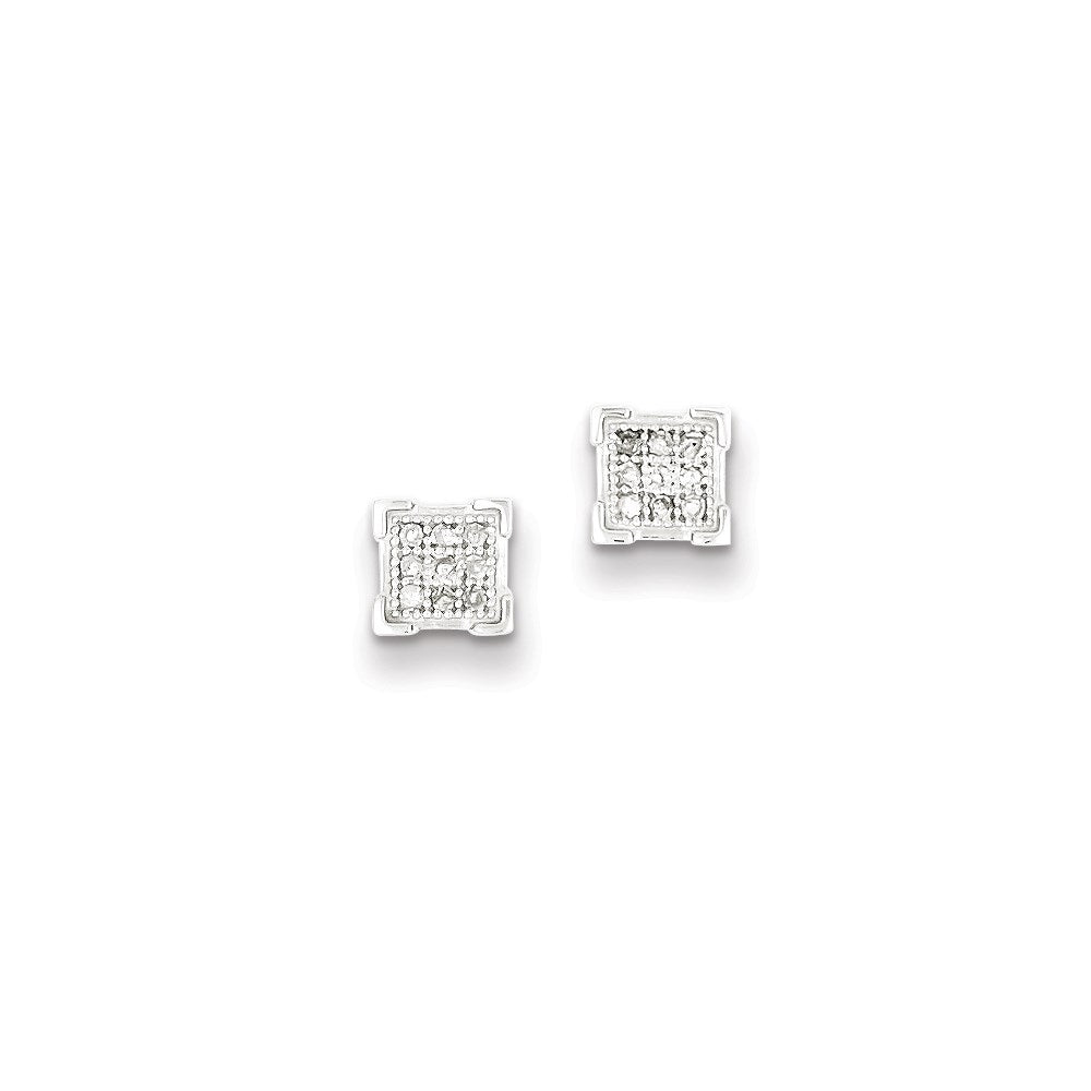 Image of ID 1 Sterling Silver Diamond Post Earrings