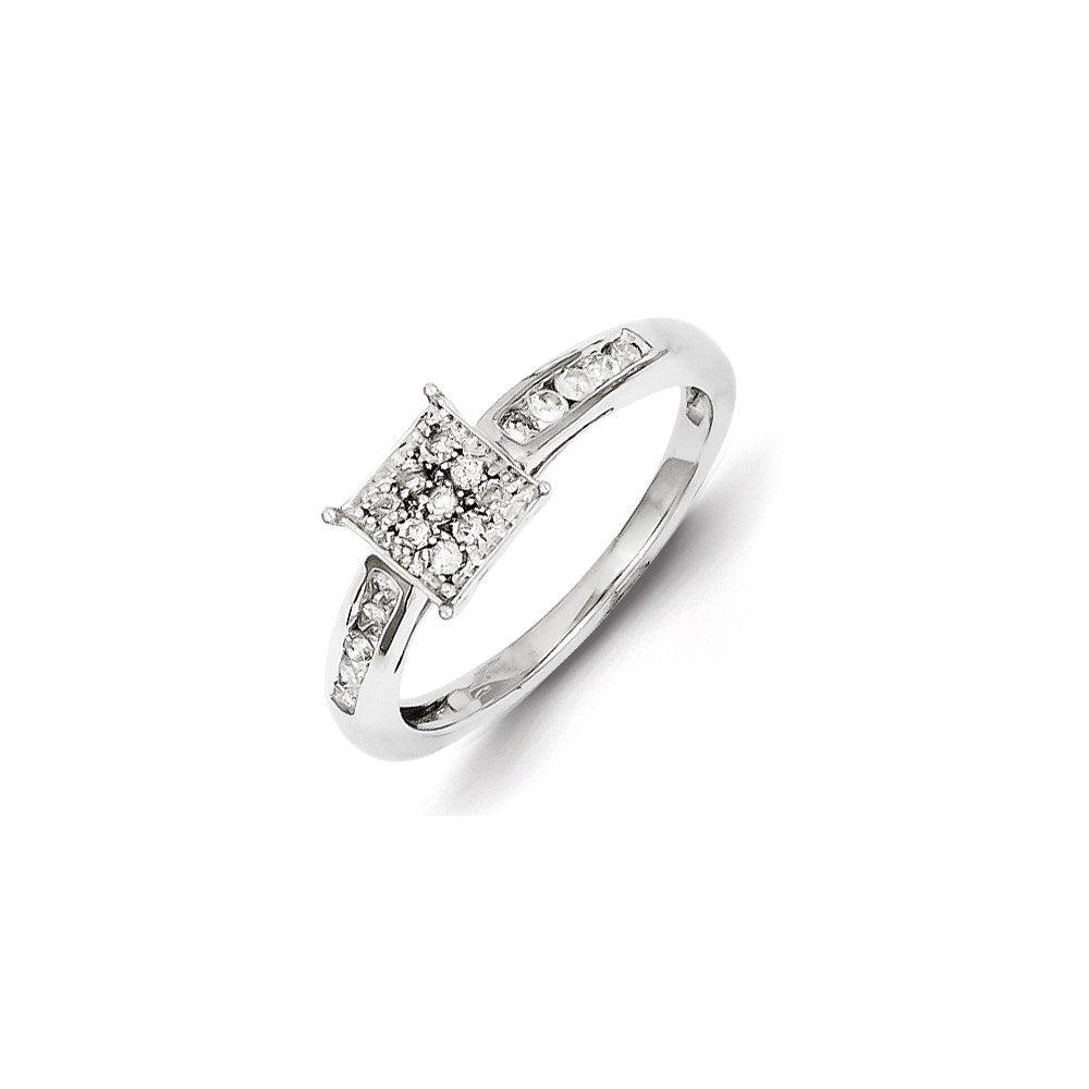 Image of ID 1 Sterling Silver Diamond Square Ring