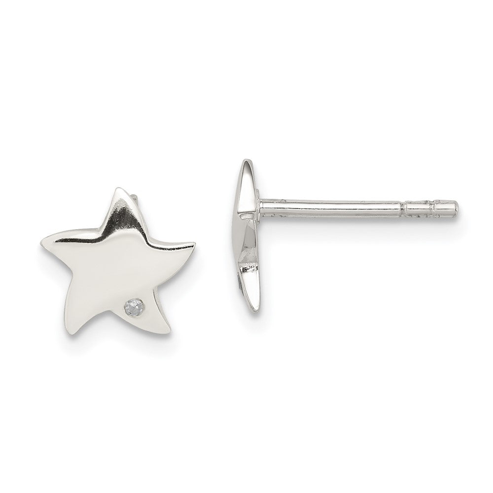 Image of ID 1 Sterling Silver Diamond Star Post Earrings