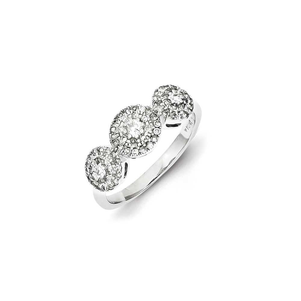 Image of ID 1 Sterling Silver Diamond Triple Circle Ring