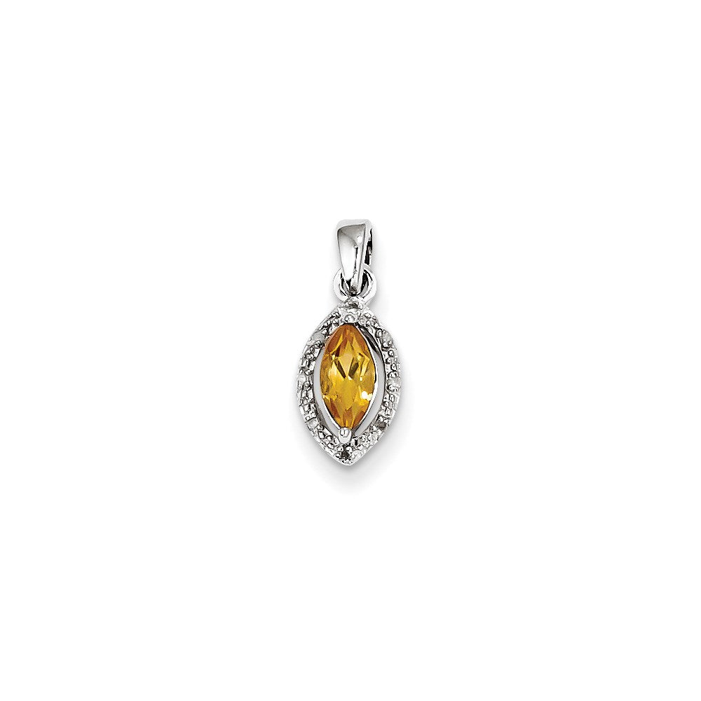 Image of ID 1 Sterling Silver Diamond and Citrine Pendant