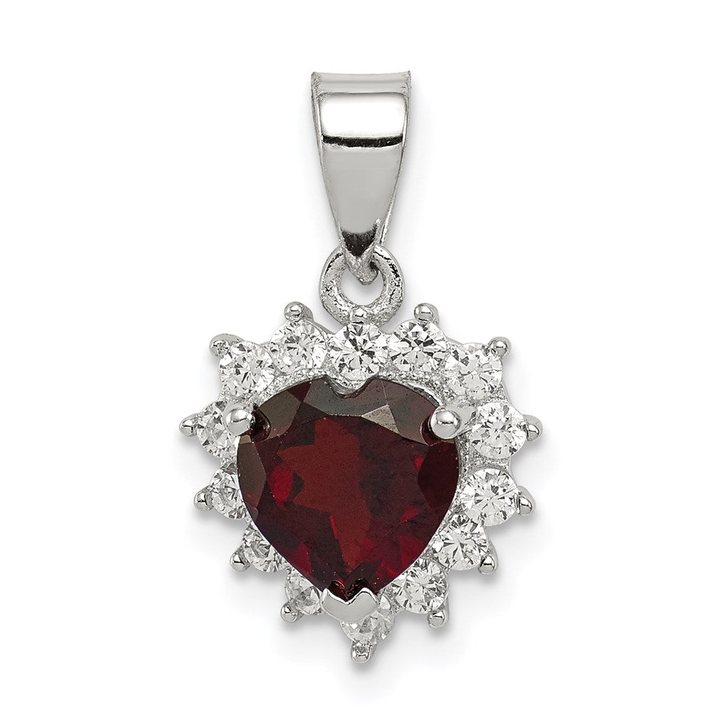 Image of ID 1 Sterling Silver Garnet & CZ Pendant