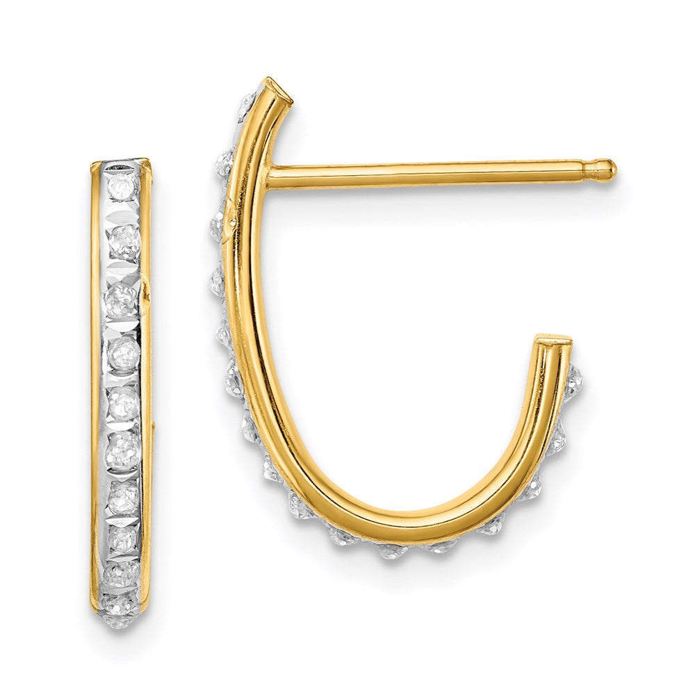 Image of ID 1 Sterling Silver Gold-plated Diamond Mystique Post Hoop Earrings