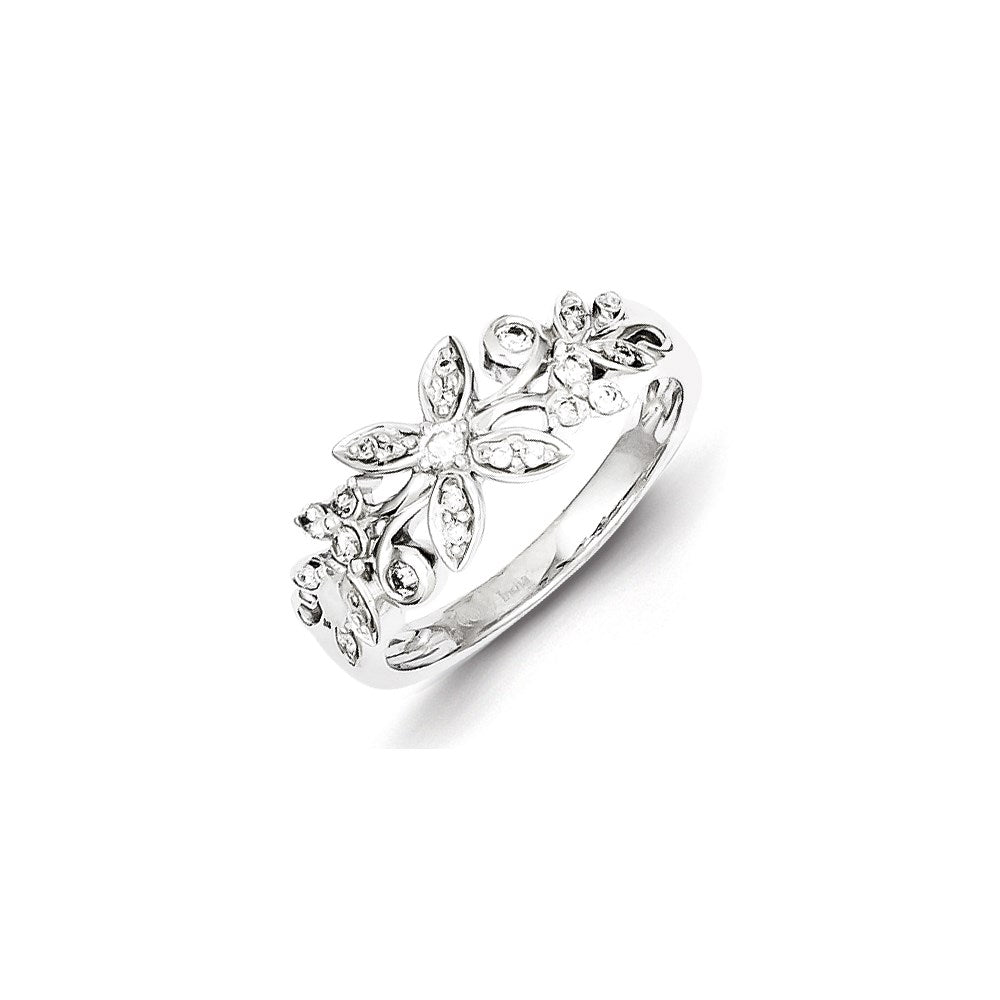 Image of ID 1 Sterling Silver Patterned Diamond Ring