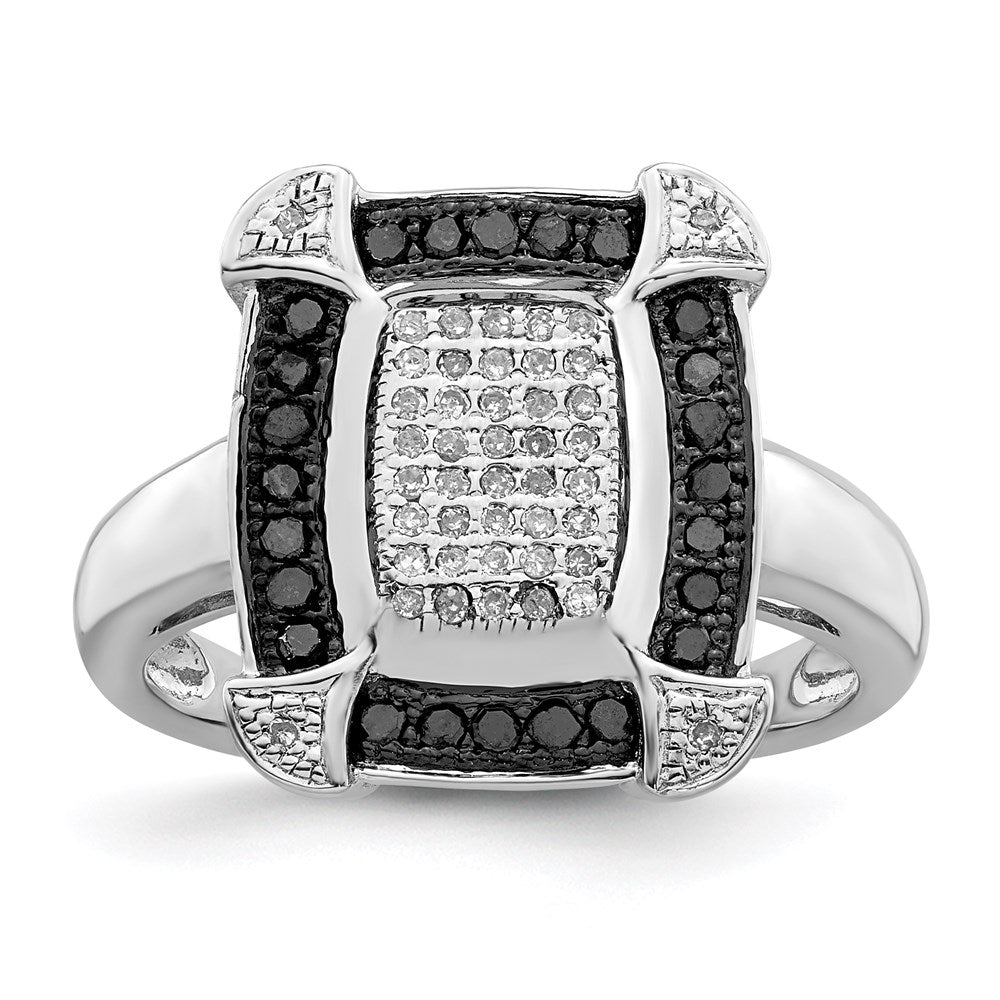Image of ID 1 Sterling Silver Rhod Plated Black & White Diamond Ring
