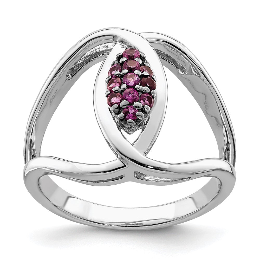 Image of ID 1 Sterling Silver Rhod-plat Rhodolite Garnet Ring