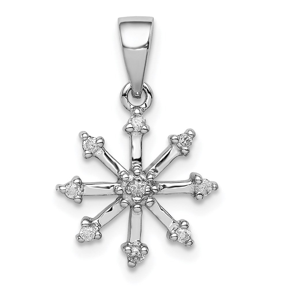 Image of ID 1 Sterling Silver Rhodium Snowflake Pendant