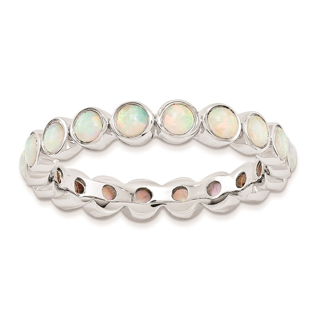Image of ID 1 Sterling Silver Stackable Expressions Created Opal Ring