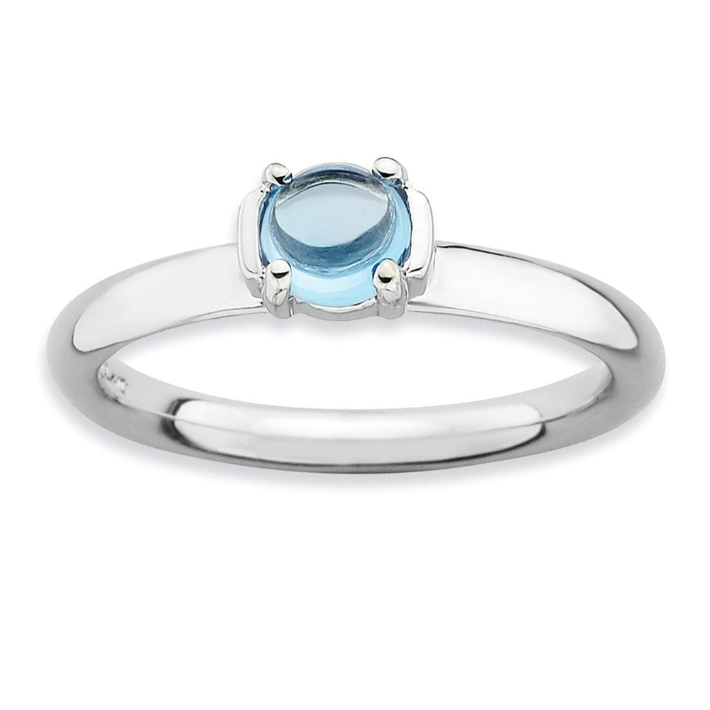 Image of ID 1 Sterling Silver Stackable Expressions Polished Blue Topaz Ring