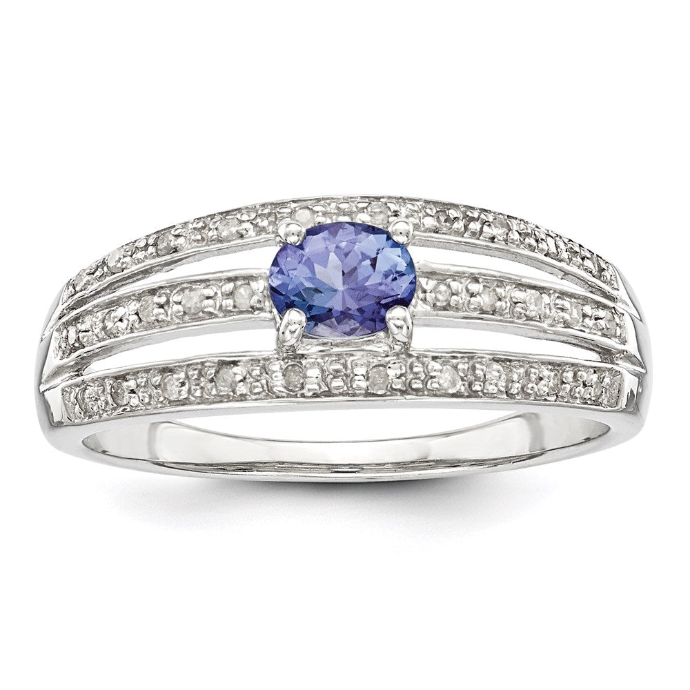 Image of ID 1 Sterling Silver Tanzanite & Diamond Ring