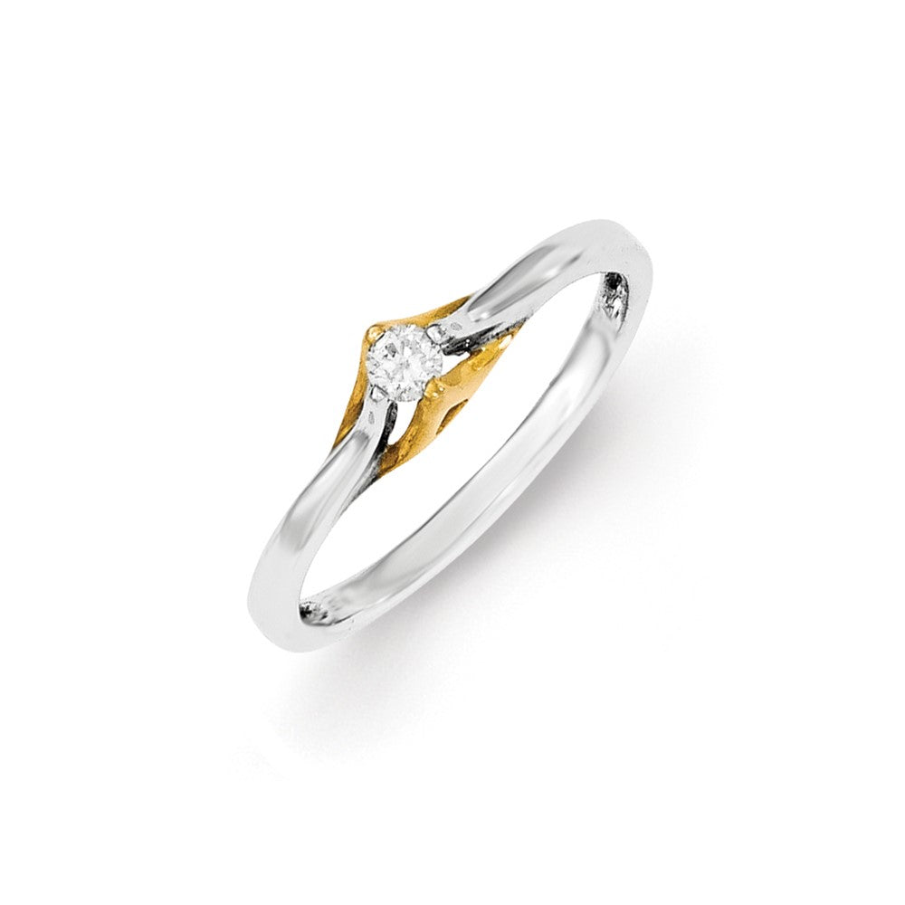 Image of ID 1 Sterling Silver & Yellow Tone Diamond Polished Ring