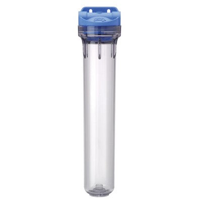 Image of ID 1190369469 Pentek - Standrad 20" 3G Filter Housing with 3/4" NPT - Blue Cap / Clear Sump - Integrated Bracket