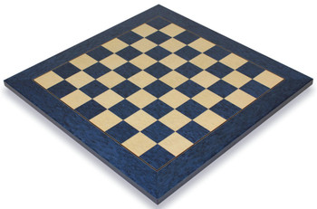 Image of ID 1219290596 Blue Ash Burl & Erable High Gloss Deluxe Chess Board - 15" Squares