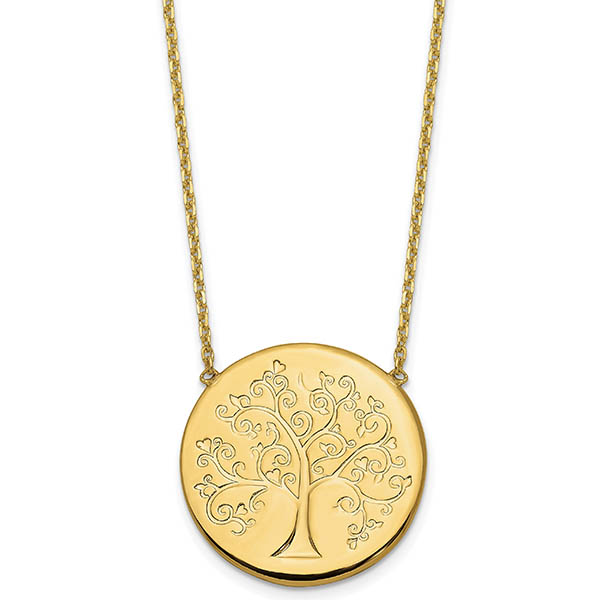 Image of ID 1247856422 Italian 14K Yellow Gold Tree of Life Necklace