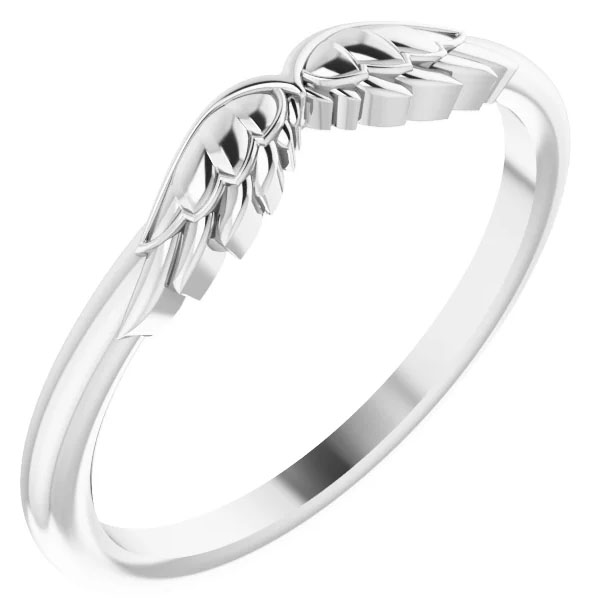 Image of ID 1247857023 14k white gold angel wings ring