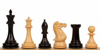 Image of ID 1252283754 New Exclusive Staunton Chess Set with Ebonized & Boxwood Pieces - 3" King