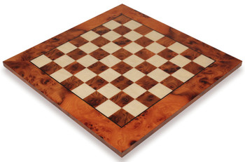 Image of ID 1259846284 Elm Burl & Erable Deluxe Chess Board - 275" Squares