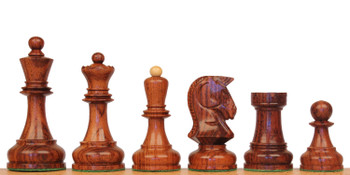Image of ID 1278754008 Dubrovnik Staunton Chess Set Golden Rosewood & Boxwood Pieces with Walnut & Maple Deluxe Board & Box - 39" King