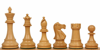 Image of ID 1282411591 British Staunton Chess Set with Padauk & Boxwood Pieces - 35" King