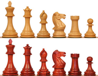 Image of ID 1282849060 Old English Classic Chess Set with Padauk & Boxwood Pieces - 39" King