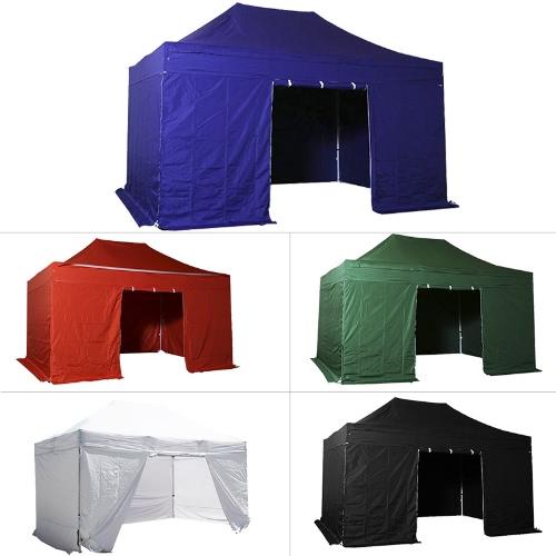 Image of ID 1300846926 Folding Tent PLITECH QUALITY Folding Marquee Gazebo 40mm Aluminium Structure + 4 Sides Waterproof Tarpaulins in PVC Coated Polyester 300g/m2 3x45m for Professional and Individual Needs for Regular Use Indigo