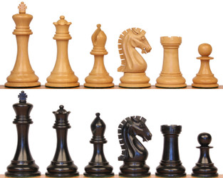 Image of ID 1302922913 The Craftsman Series Chess Set with Ebony & Boxwood Pieces - 375" King
