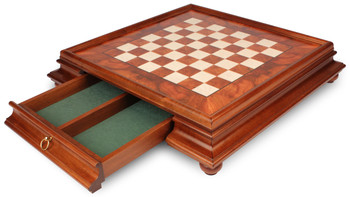 Image of ID 1305256802 Classic French-Style Staunton Solid Brass Chess Set with Elm Burl Chess Case
