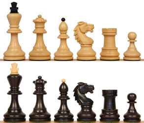 Image of ID 1305408672 Bohemian Series Chess Set Ebonized & Boxwood Pieces - 4" King