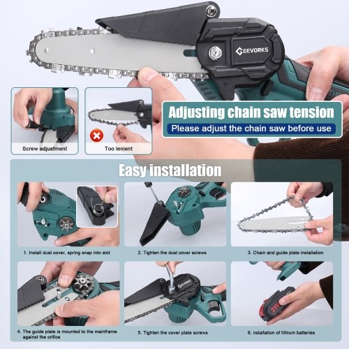 Image of ID 1309828143 21V 6inch Portable Electric Pruning Saws Rechargeable Small Wood Spliting Chainsaw (2pcs Baterries)