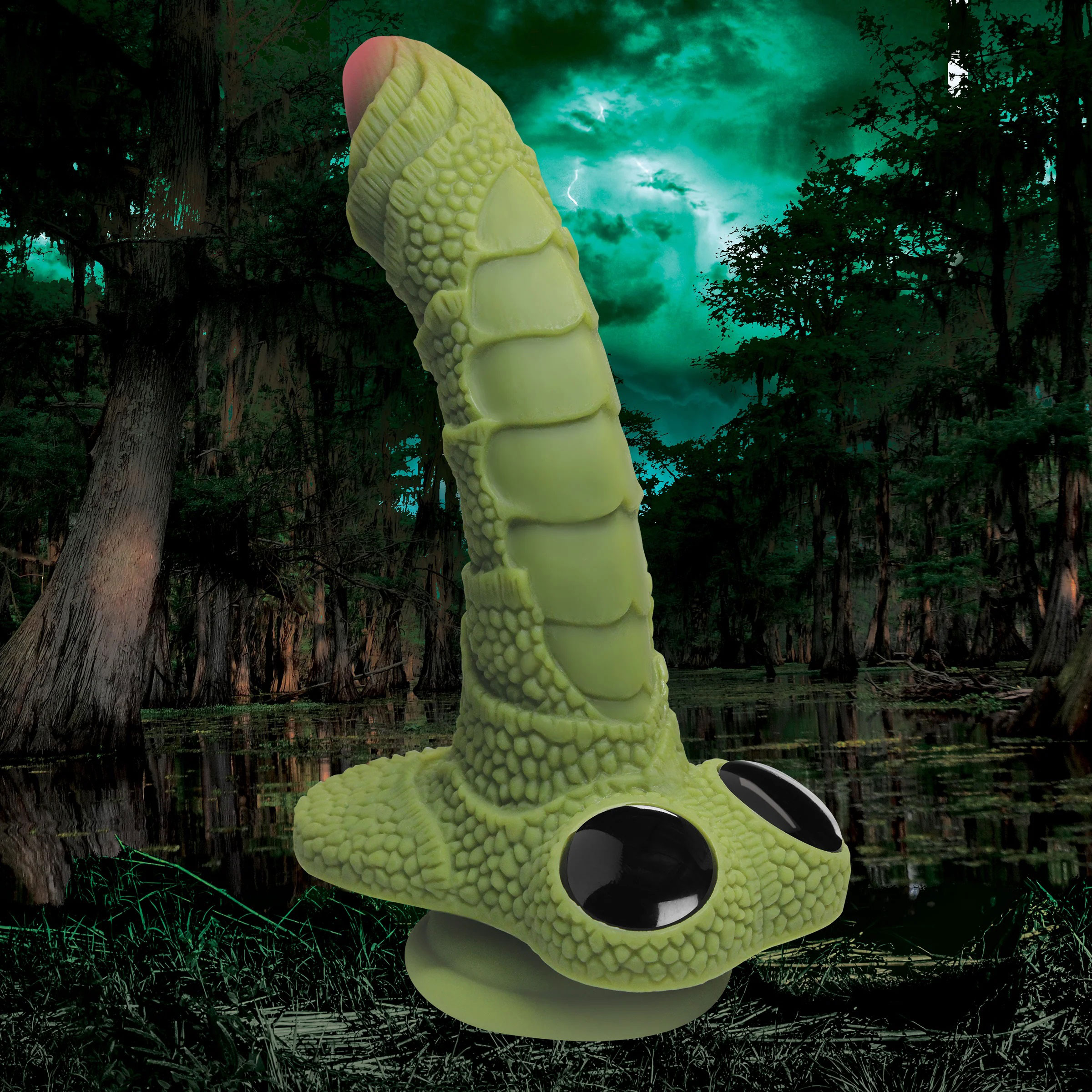 Image of ID 1347770630 Swamp Monster Green Scaly Silicone Dildo