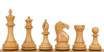 Image of ID 1354994448 Fierce Knight Staunton Chess Set with Ebonized & Boxwood Pieces - 35" King