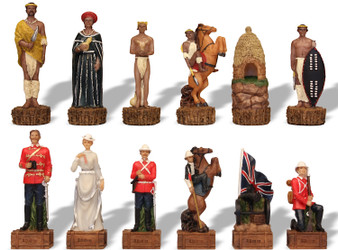 Image of ID 1358781877 British & Zulu Hand Painted Theme Chess Set