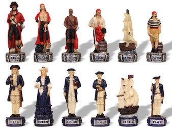 Image of ID 1370398679 Pirates & Royal Navy Hand Painted Theme Chess Set