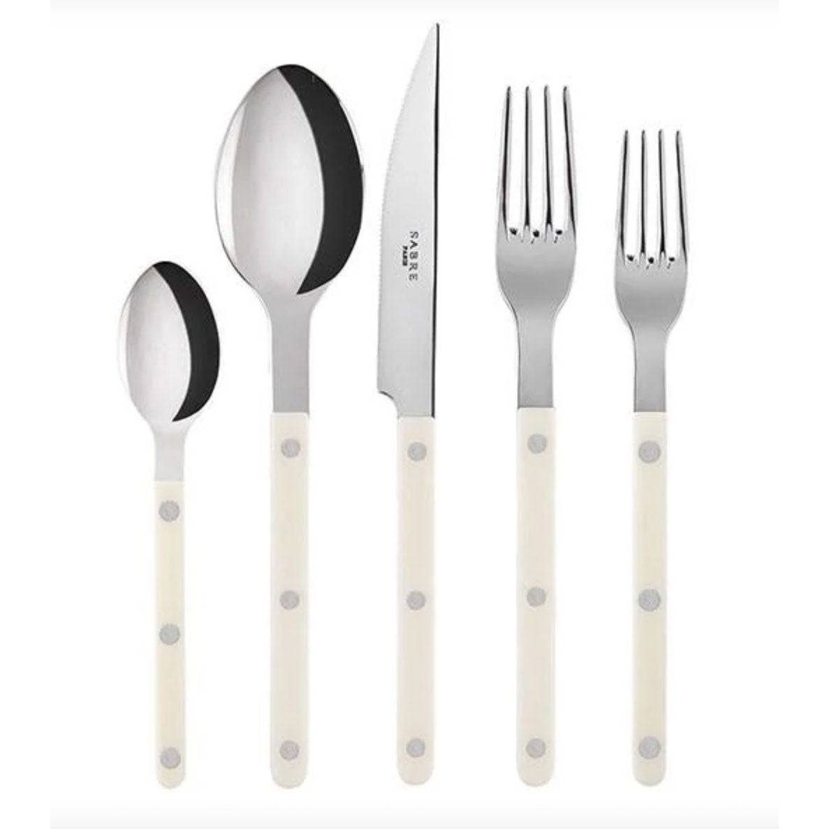 Image of ID 1379681364 Sabre Bistrot 5-Piece Flatware Set Ivory