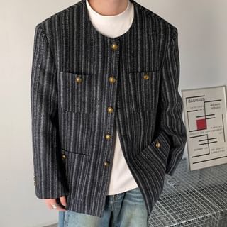 Image of ID 1382485715 Striped Button-Up Jacket