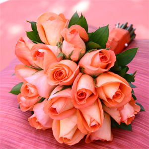 Image of ID 495070553 3 Bridal Bouquets Orange Roses