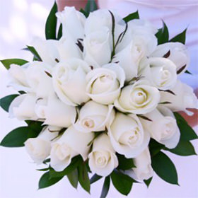 Image of ID 495070874 White Roses Bridal Bouquet