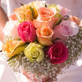 Image of ID 495071285 13 Roses and Gypso Bouquet