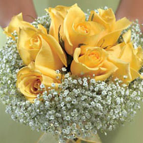 Image of ID 495071363 6 Bridal Bouquet Yellow Roses