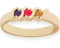 Image of ID 548836058 Yellow Gold 3 Stone Family Ring