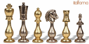 Image of ID 877262620 Large Arabesque Contemporary Staunton Metal Chess Set by Italfama