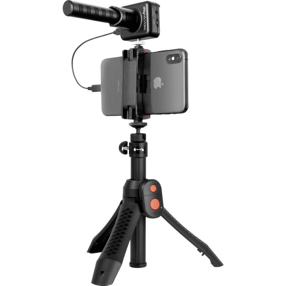 Image of IK Multimedia iRig Mic Video Bundle Stand Mobile phone microphone Transfer type (details):Corded incl stand incl pop