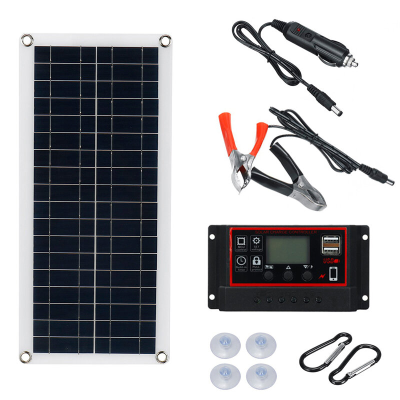 Image of IPRee® 18V Solar Power System Waterproof Emergency USB Charging Solar Panel With 40A/50A/60A Charger Controller Kit Camp