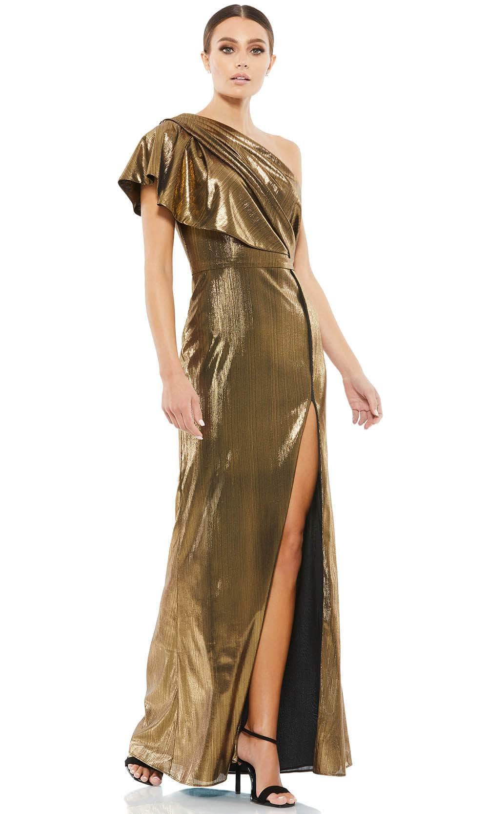 Image of Ieena Duggal 26600 - Metallic One Shoulder Fitted Dress