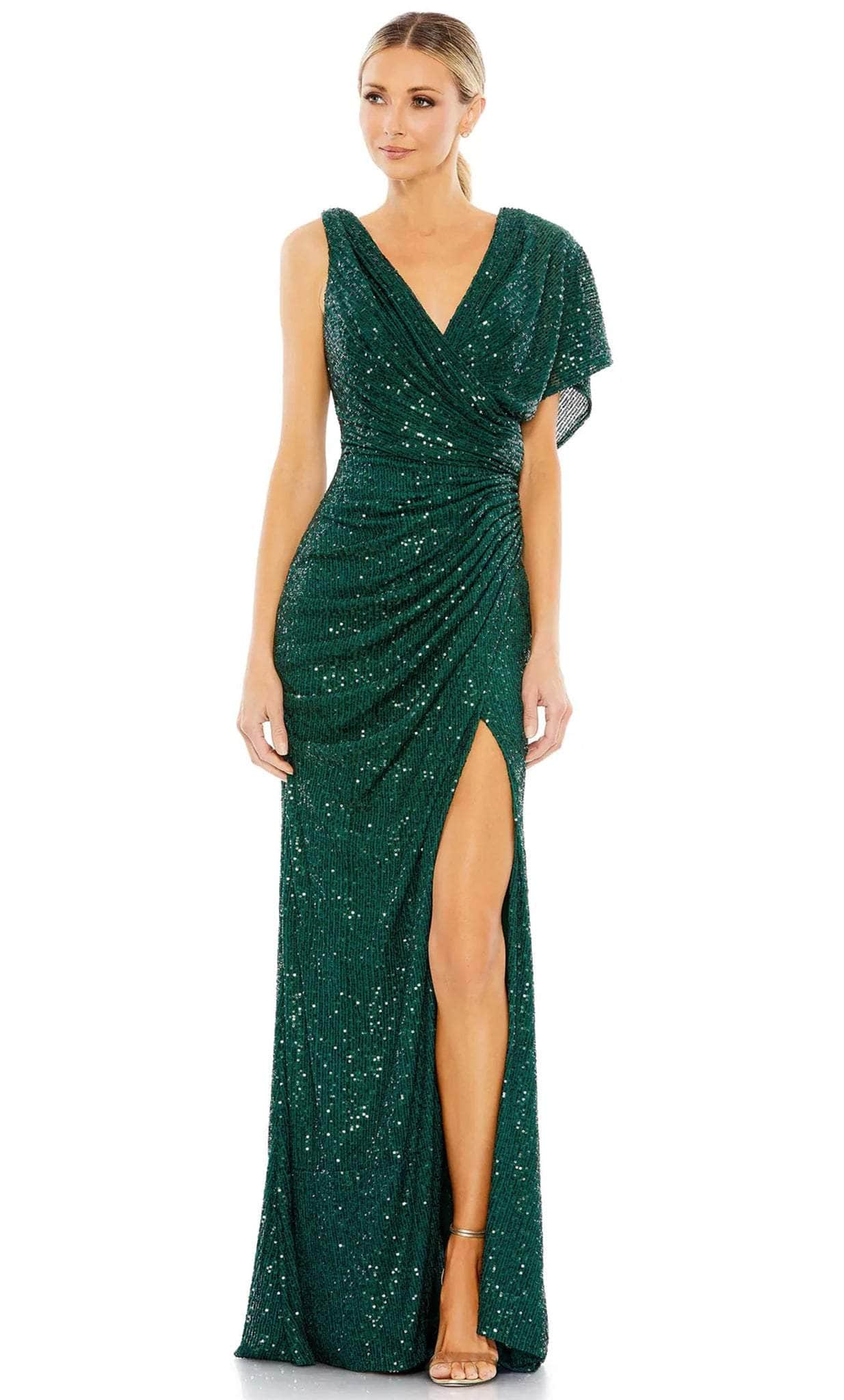 Image of Ieena Duggal 26988 - V-Neck Cowl Back Gown