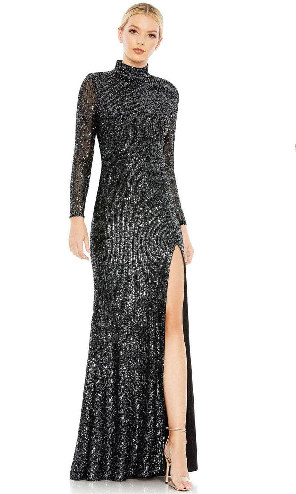 Image of Ieena Duggal 42014 - High Neck Sequin Evening Dress